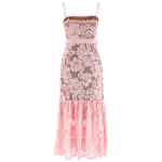 Self-Portrait Pink Crochet Lace Midi Dress