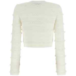 Self-Portrait Pointelle Diamante Cardigan