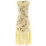 Self-Portrait Yellow Crochet Lace Midi Dress