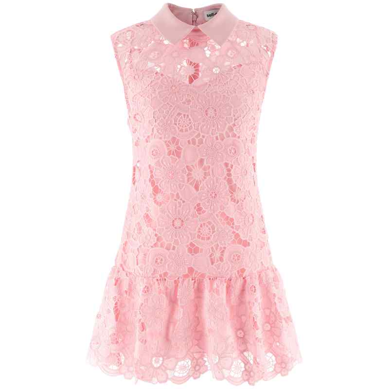 Self-Portrait Pink Lace Collared Dress Self-Portrait Pink Lace Collared Dress