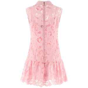 Self-Portrait Pink Lace Collared Dress