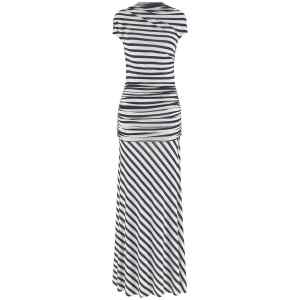 Self-Portrait Self Portrait Navy Stripe Jersey Maxi Dress