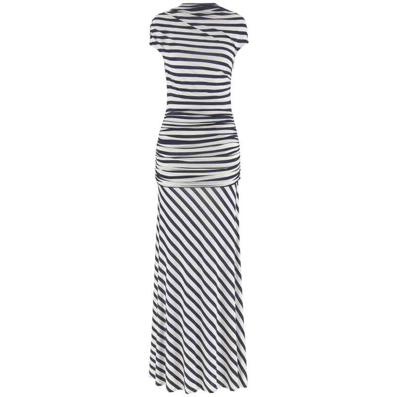 Self-Portrait Navy Stripe Jersey Maxi Dress Self-Portrait Navy Stripe Jersey Maxi Dress