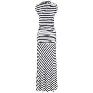 Self-Portrait Self Portrait Navy Stripe Jersey Maxi Dress