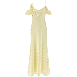 Self-Portrait Satin Striped Long Dress