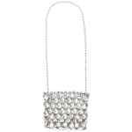 Self-Portrait Silver Crystal Chainmail Mini Clutch