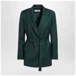 Max Mara Green wool canvas jacket with belt