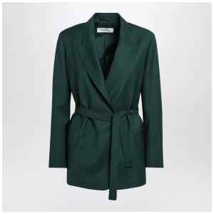 Max Mara Green wool canvas jacket with belt