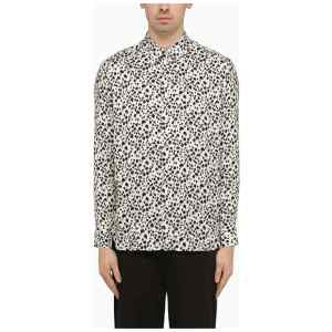 PT Torino White viscose striped shirt