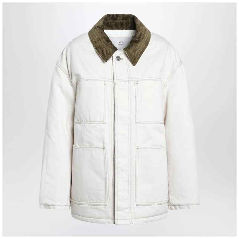 Ami Paris Ivory padded worker cotton jacket