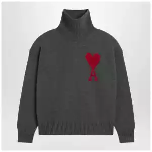 Ami Paris Grey turtleneck sweater Ami De Coeur