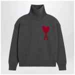 Ami Paris Grey turtleneck sweater Ami De Coeur