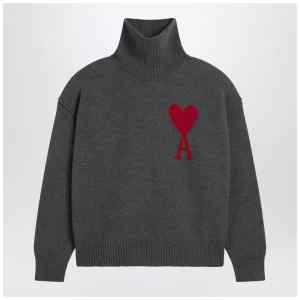 Ami Paris Grey turtleneck sweater Ami De Coeur