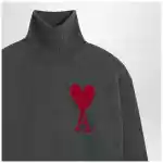 Ami Paris Grey turtleneck sweater Ami De Coeur