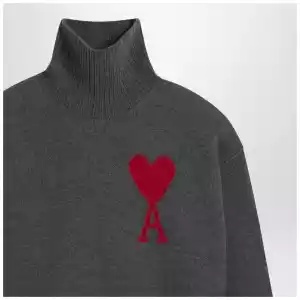 Ami Paris Grey turtleneck sweater Ami De Coeur