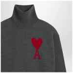 Ami Paris Grey turtleneck sweater Ami De Coeur