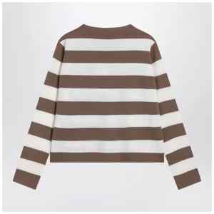 Max Mara Striped wool sweater with embroidery