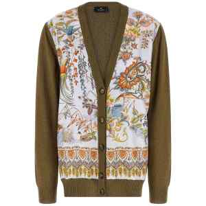 Etro Paisley Silk Insert Cardigan