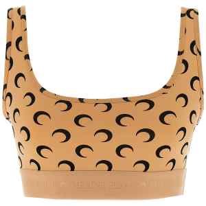 Marine Serre Moon Printed Jersey Cropped Top
