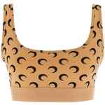 Marine Serre Moon Printed Jersey Cropped Top