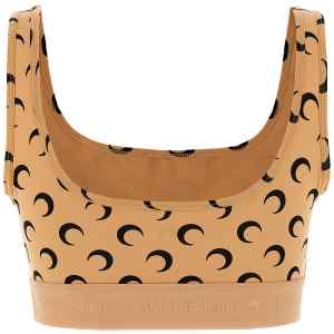 Marine Serre Moon Printed Jersey Cropped Top