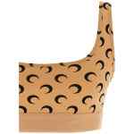 Marine Serre Moon Printed Jersey Cropped Top