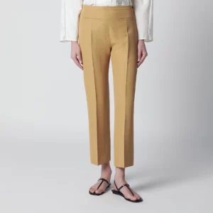 Alberta Ferretti Beige ankle-length trousers in viscose blend