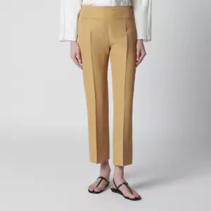 Alberta Ferretti Beige ankle-length trousers in viscose blend