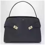Ferragamo Navy and brown leather Hug Soft L handbag
