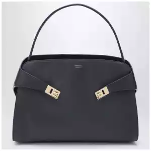 Ferragamo Navy and brown leather Hug Soft L handbag