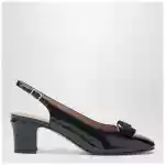 Ferragamo Black Vara bow slingback shoes
