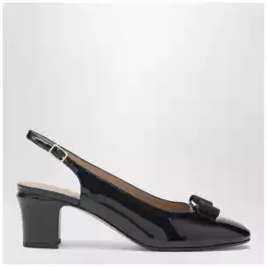 Ferragamo Black Vara bow slingback shoes