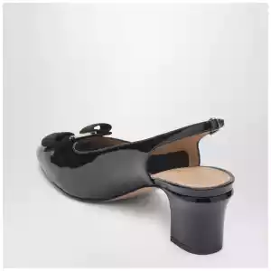 Ferragamo Black Vara bow slingback shoes