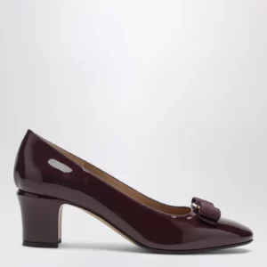 Ferragamo Plum Vara Bow Pumps