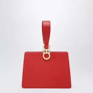 Ferragamo Red double Gancini mini clutch