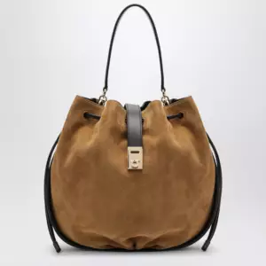 Ferragamo Hug bucket bag with buckle in Natural
