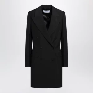 Ferragamo Black double-breasted wool-blend suit