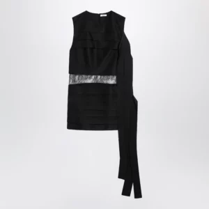 Ferragamo Black mini dress with lace