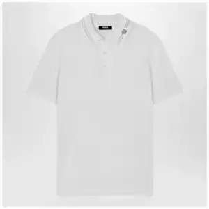 Versace White polo shirt with Medusa embroidery