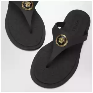 Versace Black Alia rubber sandals