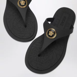 Versace Black Alia rubber sandals