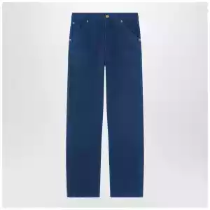 Versace Petrol blue cotton carpenter trousers