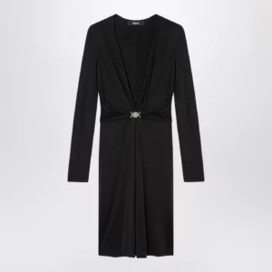 Versace Black viscose jersey midi dress