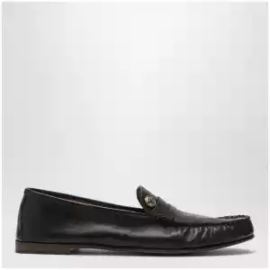 Versace Black Guanto loafers in calf leather