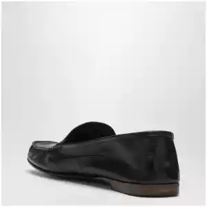 Versace Black Guanto loafers in calf leather