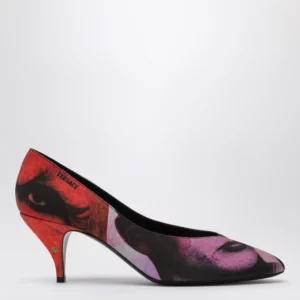 Versace Tina pumps in silk faille with The Party print