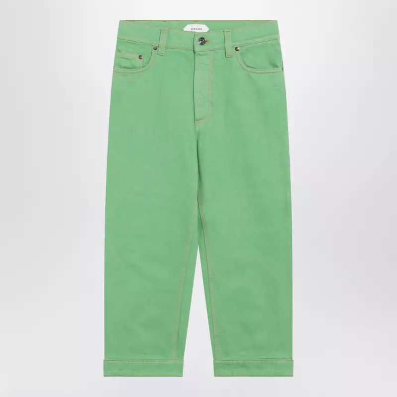 10237411A17871_S_VERSA-1DB00.x Versace Pastel green Capri jeans