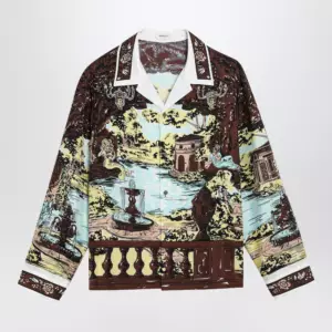 Versace Slim printed silk twill shirt