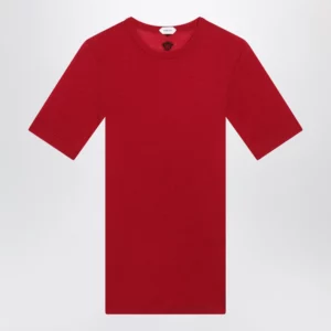 Versace Red wool T-shirt with embroidered logo