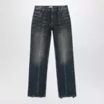 Versace Washed regular-fit cotton jeans in dark blue denim